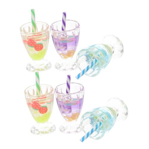 Vaguelly 6St Miniaturkelch küche deko küchen deko Dollhouse Accessories puppenhauszubehör eisbecher deko dekorativer Mini-Eisbecher Künstliche Eisbecher-Requisite Harz Wiederverwendbar von Vaguelly