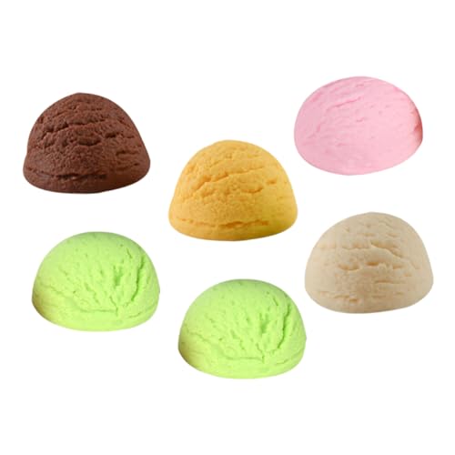 Vaguelly Realistisches Eiscreme-Modell Requisite 6 Stück Gefälschte Eiscreme-bällchen Party-Layout Ornament Plastikeiscreme-Verzierungen Spielzeug für Jungen und Mädchen von Vaguelly