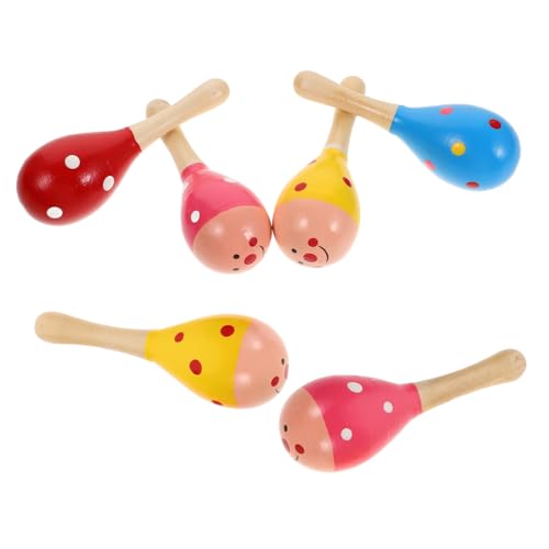 Vaguelly 6St Schlagzeug für kinderspielzeug Pädagogisches musikalisches Partyspielzeug Maracas für Babys Maracas Gastgeschenke Instrumente Holz von Vaguelly