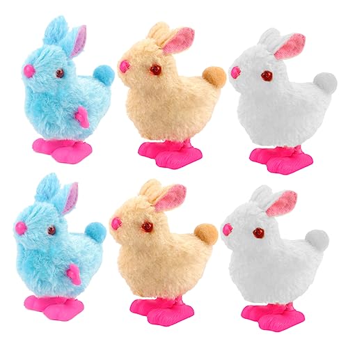 Vaguelly 6St Springender Hase Küken Spielzeug Springendes Tierspielzeug Spielzeug für Küken Party Spielzeug für Kinder kinderspielzeug Uhrwerk Spielzeug für Kinder Desktop-Ornamente Plüsch von Vaguelly