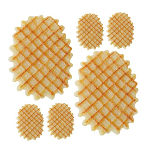 Vaguelly 6St Waffel-Keks-Modell Fake-Food-Dekor Küchendekoration Bäckerei Foto Requisiten realistische Waffel simuliertes Lebensmittelmodell simuliertes Essen Food-Foto-Requisiten PVC von Vaguelly