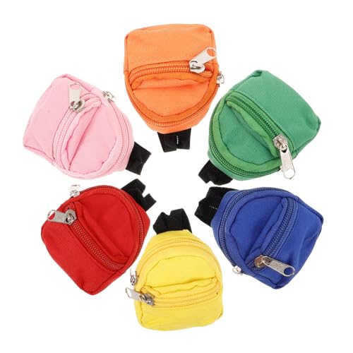 Vaguelly 6St kleine Schultasche Schulmaterial für Puppen Zubehör für Babypuppen Mini-Geldbörse Spielzeug Rucksack Puppen Rucksack Set Mini-Rucksäcke für Puppen Rucksack-Zubehör Polyester von Vaguelly