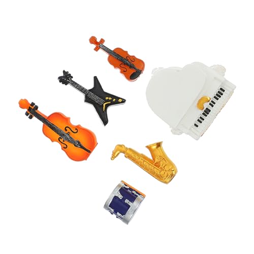 Vaguelly 6St simulierte Ornamente für Musikinstrumente Mini-Piano-Modell Mini-Dekor Miniatur Dekoration für Musikzimmer Zubehör für das Puppenhaus musikalische Raumausstattung Harz Colorful von Vaguelly