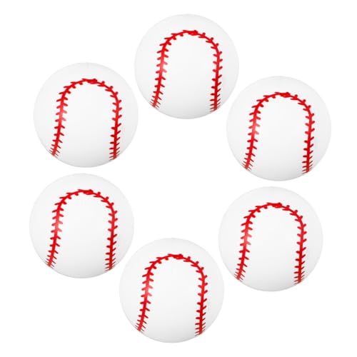 Vaguelly 6st Aufblasbarer Baseball Für Draußen Kinderspielzeug Im Freien Basketballkorb Baseball in Die Luft Jagen Schaum Grube Baseball-partygeschenke Babybälle PVC Weiß von Vaguelly