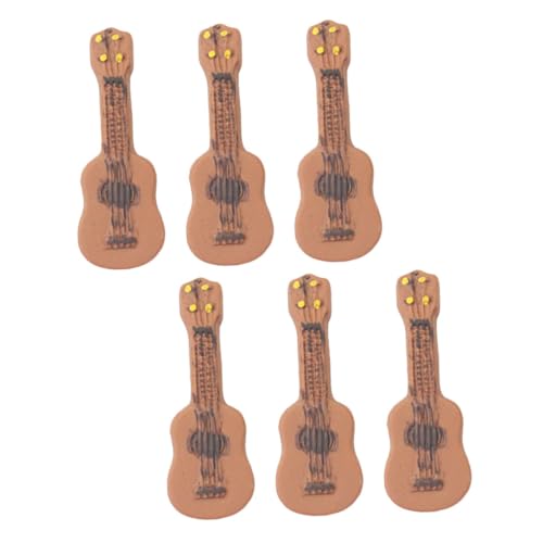 Vaguelly 6st Gitarren-mikrolandschaft Mini-e-Gitarren-Modell Miniatur Gitarre Mini-Gitarre Mini-puppenhaus-Gitarre Minigitarre Für Puppenhaus Minigitarren Desktop Schmückt Kunstharz von Vaguelly