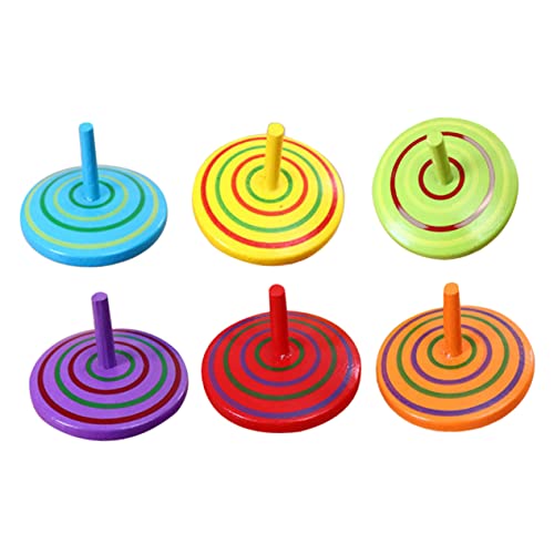 Vaguelly 6st Hölzerner Kreisel Spielzeug Kinder Oben Gyroskop-Spielzeug Für Kinder Top Spielzeug Tops Spielzeug Spielzeuge Drehbare Tischplatten Aus Holz Kinderoberteile Spitzen von Vaguelly