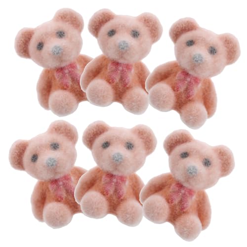 Vaguelly Bär Party Supplies 6pcs Mini Bär Spielzeug Beflockte Mini Bären Für Party Favors Dekorationen Dusche Hochzeit von Vaguelly