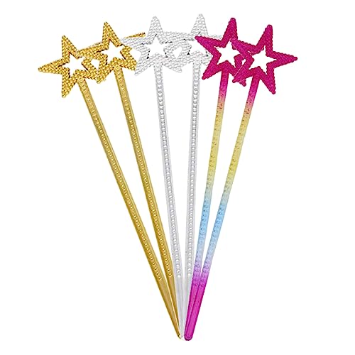 Vaguelly 6pcs Stern Fee Engel Fee Sticks Prinzessin Engel Fee Spielzeug Stern Zauberstäbe von Vaguelly