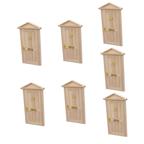 Vaguelly 7 Sets Puppenhaus Keks Tür Mini Möbel Spitze Tür Modell DIY Mini Tür Mini Ornament Mini Versorgung Miniatur Möbel Mini Möbel Zubehör DIY Holztür von Vaguelly