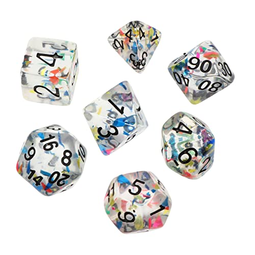 Vaguelly 7St Würfel aus Acryl spielwürfel spielewürfel Professional dice Set Decoration dice Seven-Piece dice Set Bar dice Mini polyedrische Würfel klare Würfel kreative Würfel Acryl Würfel von Vaguelly