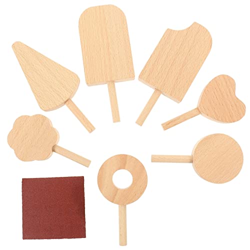 Vaguelly 7st Am Stiel Dekoration Aus Holz Roti Figur -pop-Formen Am Stiel Schimmel De Käufer Crêpe-pfanne Formen Für Am Stiel Eishalter Mini-eistüten Eisform Moleskin Creme von Vaguelly