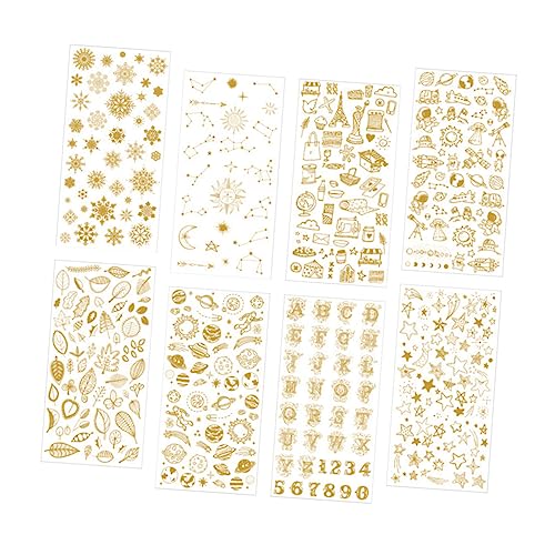 Vaguelly Gold Stanzen Schneeflocke Stern Sammelalbum Dekorative Aufkleber Planer Notebook Decor von Vaguelly