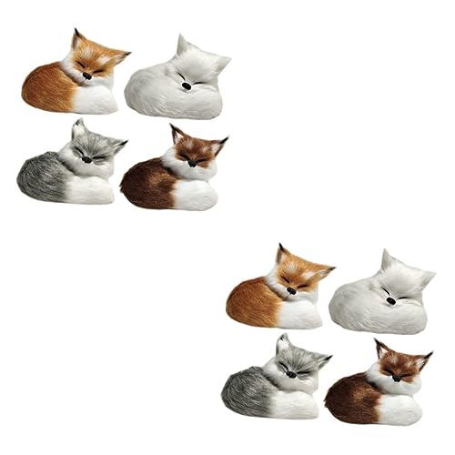 Vaguelly 8 STK Simulierter Fuchs Realistischer Fuchsplüsch Simulation Füchse Dekor Kuscheltier Pelz Lebensechter Fuchs Plüschtier Fuchs Schlafzimmer-Schreibtisch-Ornament Plüschtiere von Vaguelly