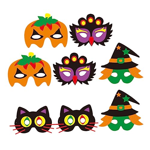 Vaguelly 8 Sets Halloween Maske DIY Maske Bastelset Handgemachte Masken Masken Attraktive Masken Einzigartige Masken Kleid Halloween Kostüme Kleidung Hexengesichtsmaske Partymaske Eva von Vaguelly