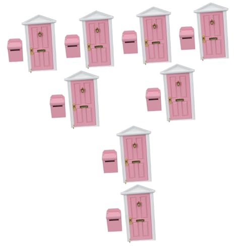 Vaguelly 8 Sets Mini Möbel Tür Mini Ornament Mini Holzmöbel Mini Tür Spitze Tür Modell Mini Zubehör Mini Briefkasten Miniatur Briefkasten Modell Mini Dekoration von Vaguelly