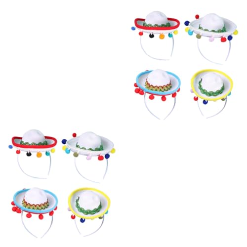 Vaguelly 8 Stk Mexikanische Hüte Haarreifen Sombrero-Stirnbänder Haarschmuck für mexikanische Partys Kinderhüte haircharm haaraccessoires festoon Hut Haarreif Hut im mexikanischen Volksstil von Vaguelly