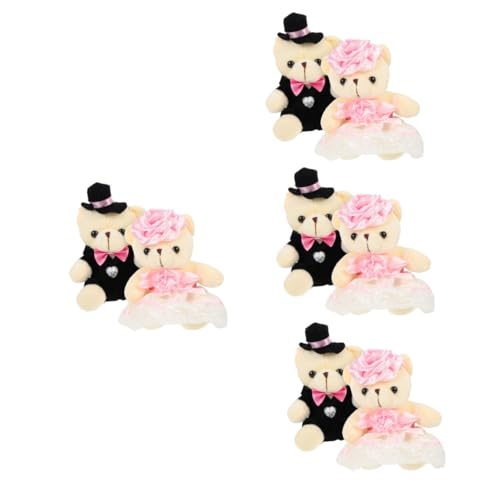 Vaguelly 8 Stück Hochzeitsbärenpuppe Kleine Bärenspielzeuge Winzige Bärenpuppe Kinderbärenspielzeug Jubiläumsbärenpuppe Kleine Kuscheltiere Cartoonspielzeug Plüschbärenspielzeug von Vaguelly