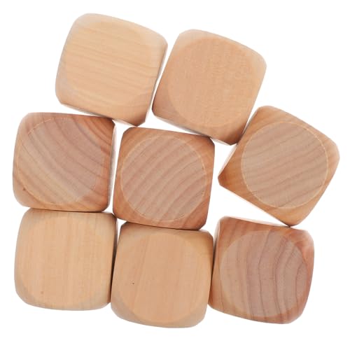 Vaguelly 8 Stück Leere Würfel Der Würfel Dados Euchre-würfel Farkle Leeres Brettspiel Beige Holz von Vaguelly