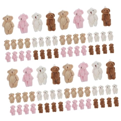 Vaguelly 80 STK Mini-Plüschbär sammlerstücke stofftiere chatot Plush schlüsselkette plushbit kleines Bärenstofftier kleine Bärenpuppe Mini-Kuscheltiere Taschenanhänger PP Baumwolle von Vaguelly