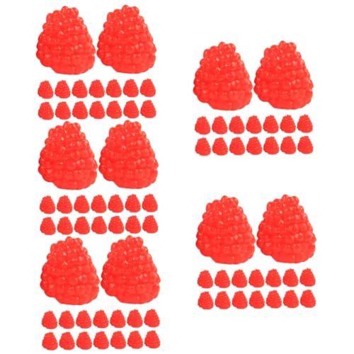 Vaguelly 80 STK Simulationsfruchtmodell Szenenschmuck Obstdekor Selber Machen Gefälscht Himbeer-Foto-Requisite Vorgeben, Obst Zu Spielen Lebensechte Himbeeren Künstliche Erdbeere PVC von Vaguelly