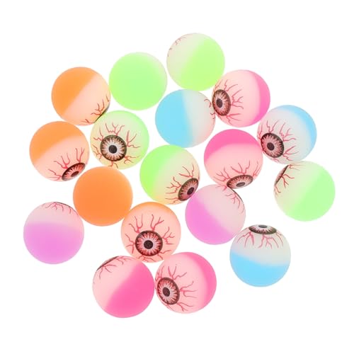 Vaguelly 80 Stk Eye Hüpfball Kinderspielzeug halloween kid toys Hüpfbälle für Kinder Gruseliges Spielzeug mit Augäpfeln Halloween-Augäpfel Gruselige Augen-Requisiten Plastik von Vaguelly