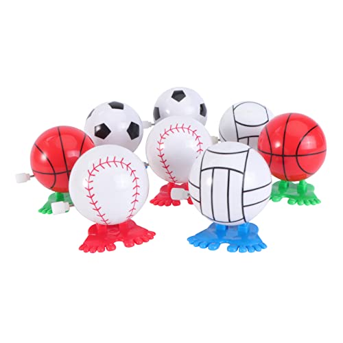 Vaguelly Smooth Style Toys 8-teiliges Aufziehspielzeug für Jungen und Mädchen Baby Kinder Spielzeug Fußball Basketball Baseball Volleyball von Vaguelly