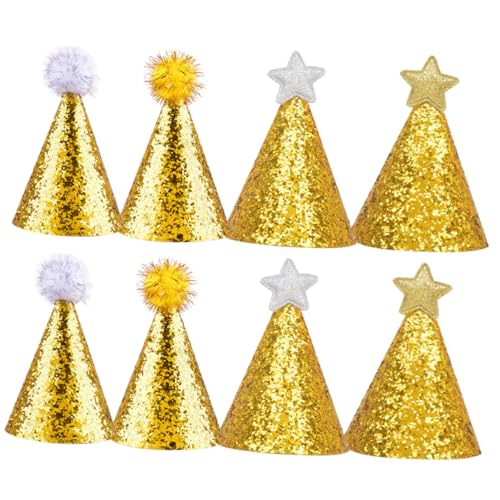 Vaguelly 8St Goldener Stern-Geburtstagshut Partyhut für Tiara Hüte Partygeschenke für Kinder dekorativer Geburtstagshut konisch Make-up-Kostüm-Requisiten Geburtstag liefert Ball schmücken von Vaguelly