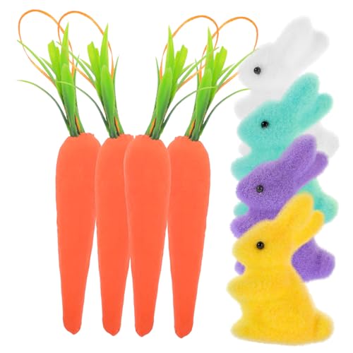 Vaguelly 8St Osterhase Ostern zu Ostern osterleckereien tortendeko Einschulung kleine Hasenfiguren Zubehör für die Osterparty Karotten-Ornamente Schaum von Vaguelly