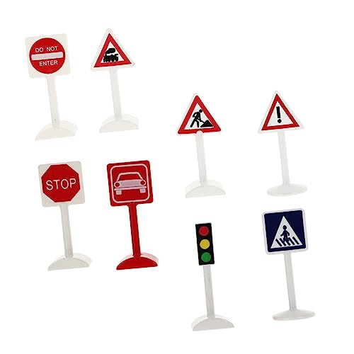 Vaguelly 8St Verkehrszeichen-Ornamente kleines Tablett viel Ampel Ampel Stand verkehrszeichen Verkehrsschilder Mini-Anzeige Ampel aus Kunststoff Plastik Colorful von Vaguelly