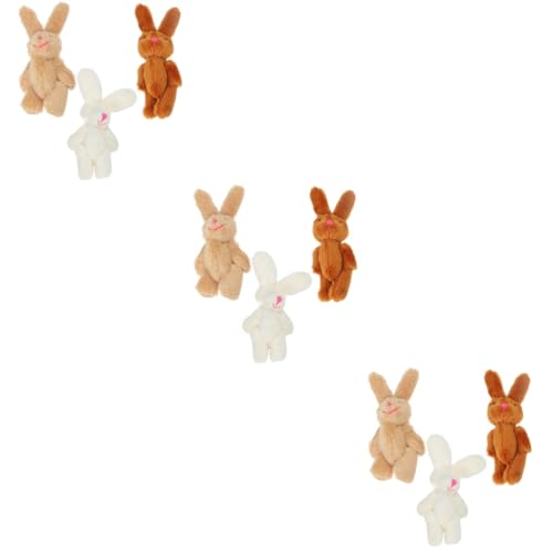 Vaguelly 9 STK gemeinsame Hasenpuppe Mini-Spielzeug Kinderspielzeug Plüsch-Kaninchen-Puppe Mini-Hasen Stoffhase Hasen plüschtier süße plüschtiere Mini-Puppen Mini-Osterhasen kurzer Plüsch von Vaguelly