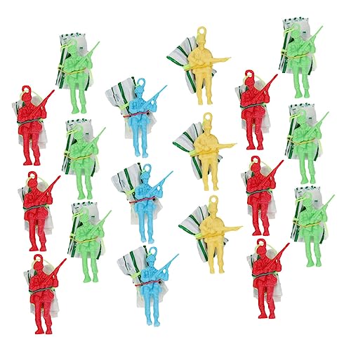 Vaguelly 90 STK Fallschirm Spielzeug Kinderspielset im Freien draussen Spielzeug für Spielzeuge Kinderspielzeug Mini-Soldaten-Fallschirm-Spielzeug Kinder Fallschirm Mittel abspielen Plastik von Vaguelly