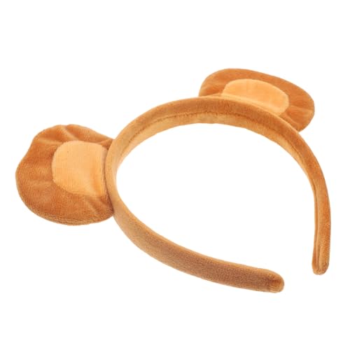 Vaguelly Affenohren Stirnband Pompon-Stirnband Bananenkostüm Affenohren und Affenkopf tierhaarreifen tierkostüme Haarband Tierdesign-Stirnbänder Party-Kopfbedeckung Plüsch Brown von Vaguelly