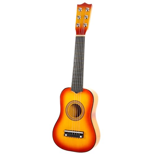 Vaguelly Akustikgitarre Für Tragbare Holzgitarre Sonnenfarbe Für Kleine Musiker Ideal Für Anfänger Und Musikinstrumente von Vaguelly