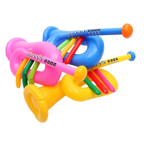 Vaguelly Aufblasbare Musikinstrumente Für Bunte Trompete Horn Und Banjo Aus PVC Ideal Für Partys Kindergeburtstage Und Kreative Spielstunden Zufällige Farben von Vaguelly