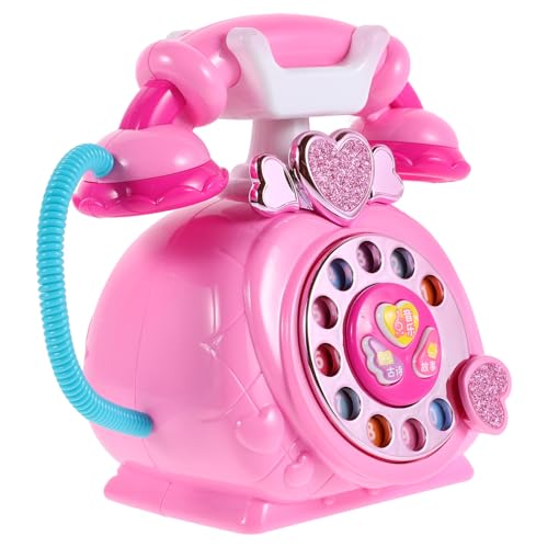 Vaguelly Baby-Telefon-Spielzeug Baby-Spielzeug Telefon Cartoon Baby Klavier Musik Licht Spielzeug Kinder So Tun Als Ob Phonetoy Mädchen Frühe Bildung Rosig von Vaguelly