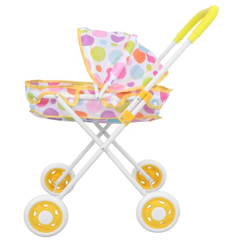 Vaguelly Babypuppenwagen Spielzeugpuppenwagen Vorgeben Push Kinderwagen Babywagen Faltbarer Puppenwagen Für Mädchen Puppenzubehör von Vaguelly