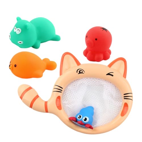 Vaguelly Badewannen Spielzeug Badespielzeuge Baby Badespielzeug Set Mit 4 Tierfiguren Interaktives Fischen Netz Für Spaß Beim Ideal Für Jungen Und Ädchen Ab 1 Jahr Wasserspielzeug Für Die Badewanne von Vaguelly