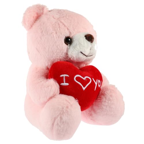 Vaguelly Bären Plüschtiere Bären Mit Herz Plüsch Stofftiere Valentinsbären Ich Liebe Dich Bären Stoffbären Valentinsbären Spielzeug Stofftiere Für Kinder Rosa Pp Baumwolle von Vaguelly