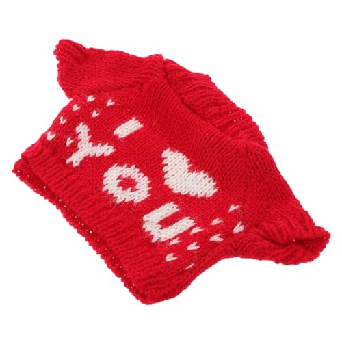 Vaguelly Bärenpuppenkostüm bär Bärenkleidung Puppenpullover Kapuzenpullover Miniaturpullover Hängendes Ornament für Winterpullover Puppenkleidungszubehör Hamsterkostüm Garn rot von Vaguelly