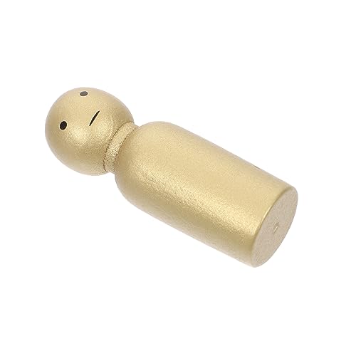 Vaguelly Baustein-Ornamente Mini-actionfiguren Unvollendete Peg-Puppen Blanko-peg-Puppen Mini-babypuppen Bastelpuppe Aus Holz Steckpuppen Selber Machen Mini-bausteine Golden Hölzern von Vaguelly