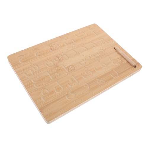 Vaguelly Braille-schreibtafel Für Die Frühe Bildung Schreiben Lernen Montessori-Kleinkind Magnetische Alphabettafel Magnettafel Für Kinder Zeichenbrett Aus Holz ABC-Diagramm Khaki Bambus von Vaguelly