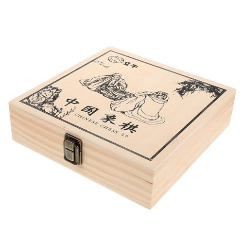 Vaguelly Elegantes Aufbewahrungsset Aus Holz Für Die Reise Traditioneller Chinesischer Brettspiel-Organizer Kompakter Spielsteinträger von Vaguelly