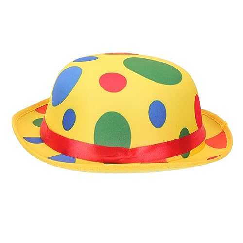 Vaguelly Clown-Hut Clown-Cosplay-Hut Damen Hut Clown-Anzug Clown-Zylinder Clownkostüm für Damen Clown Kopfschmuck Clown Hut Hüte Gruseliger Halloween-Hut großer Clown-Kostümhut Polyester von Vaguelly