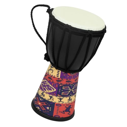 Vaguelly Djembe Schlaginstrument kleine Handtrommel Trommelmaschine Tambourine Percussion Instrumente trommeln Afrikanische Schlagtrommel Trommelfell aus Schaffellimitat von Vaguelly