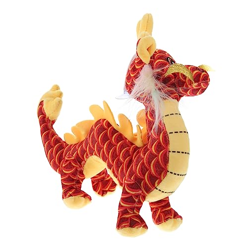 Vaguelly Drachenpuppenmaskottchen Drachen-plüschtier Drachenplüschpuppe Chinesisches Neujahrsgeschenk Ausgestopfter Drache Drachenpuppenspielzeug Plüschdrache Süße Kuscheltiere Pp Baumwolle von Vaguelly