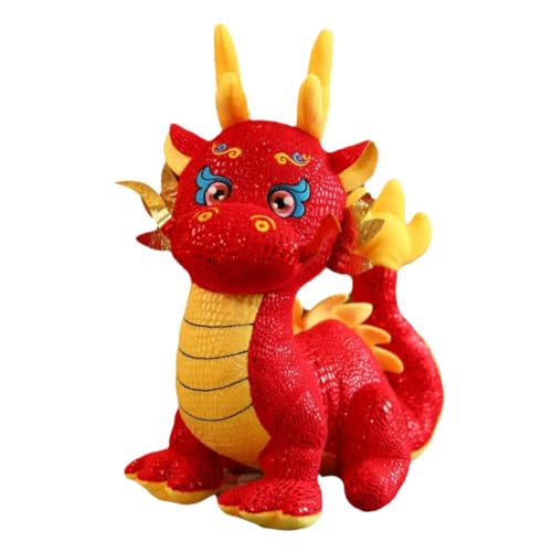 Vaguelly Drachenspielzeug im chinesischen Stil Chinese New Year chinesisch neujahr Soft Toy puppenaugen spielzeuge Drache gefülltes Puppenspielzeug ausgestopftes Drachenspielzeug Plüsch rot von Vaguelly