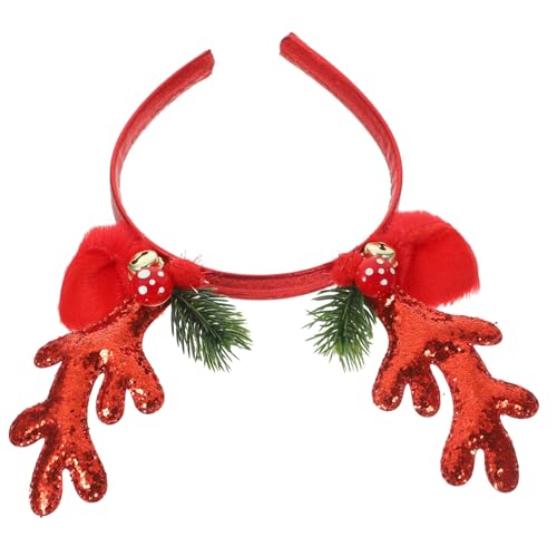 Vaguelly Elch Geweih Haarreif mit Glocken Weihnachtsfest Party Kopfschmuck für Damen Sicheres Tragegefühl für Karneval und Kostümpartys Rot Vaguelly Elch Geweih Haarreif mit Glocken Weihnachtsfest Party Kopfschmuck für Damen Sicheres Tragegefühl für Karneval und Kostümpartys Rot von Vaguelly