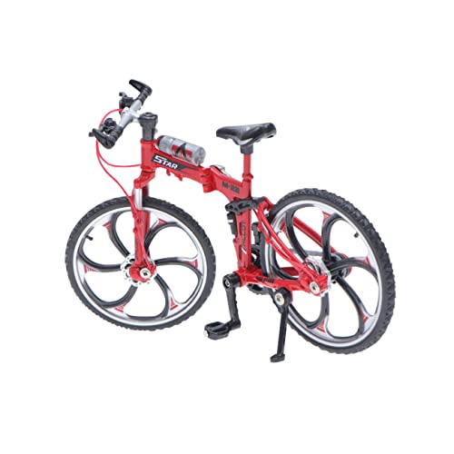 Vaguelly Figurendekor wohnungseinrichtung wohnungsdeko MTB e Bike Modellbau hausdeko Faltrad Metall Fahrrad klappbike wohnraumdeko klein Lustiges Produkt Mini Kinderspielzeug Bausatz rot von Vaguelly