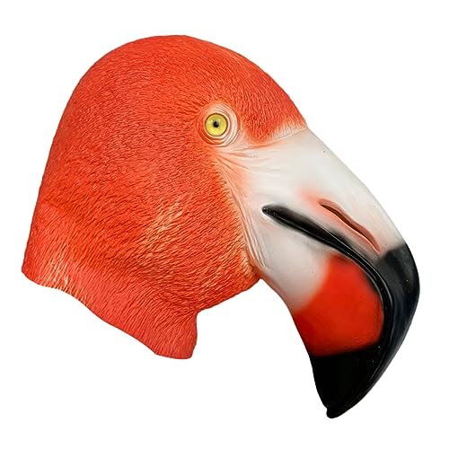 Vaguelly Flamingo- Vollkopfmaske Halloween-Cosplay- Tier-Cosplay- Halloween voller Kopf halloween halloweenmaske Vogelmaske aus Halloween-Partymaske Emulsion von Vaguelly