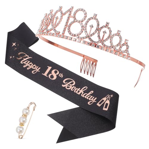 Vaguelly Glitzernde Geburtstagskrone mit Strasssteinen und Schärpe für Mädchen Geburtstag Partyfoto Requisiten Komfortabel Tragbar Stilvolles Geburtstags Vaguelly Glitzernde Geburtstagskrone mit Strasssteinen und Schärpe für Mädchen Geburtstag Partyfoto Requisiten Komfortabel Tragbar Stilvolles Geburtstags von Vaguelly